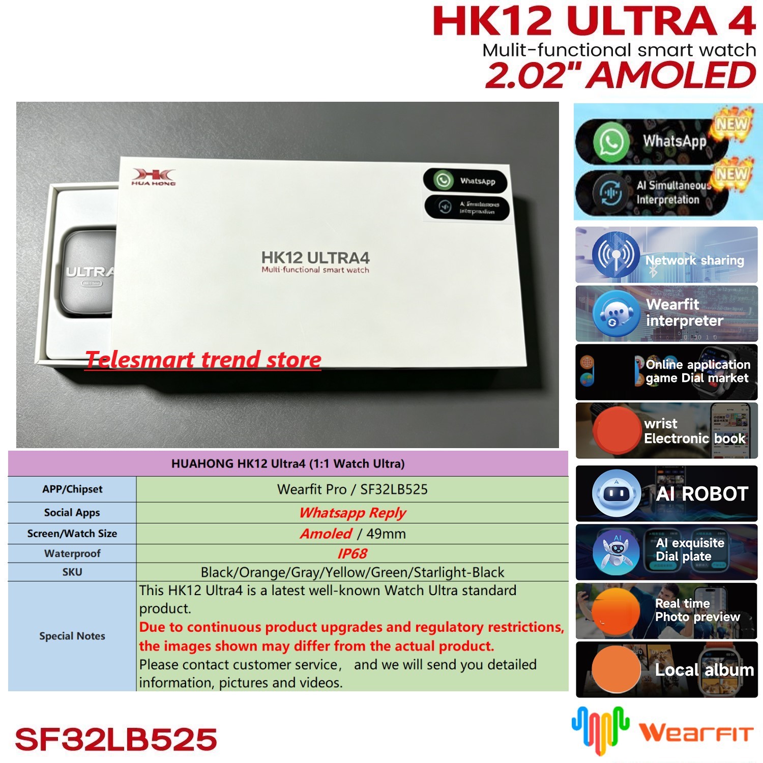 Gym Floor Mats - Huahong Amoled HK12 Ultra4 Smartwatch Sport