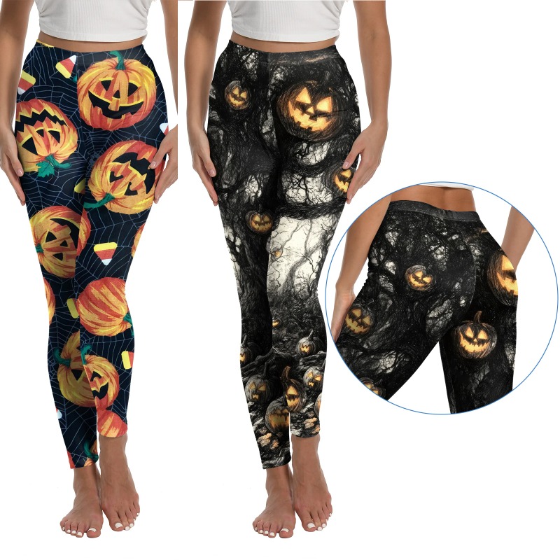 Yoga Fitness Holiday - Halloween Vrouwen Sexy Yoga Broek Pompoen