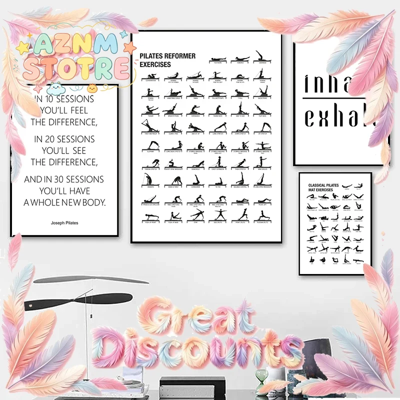 Pilates Workout Chart Poster C - Yoga Fitness Rooms recensie en prijs